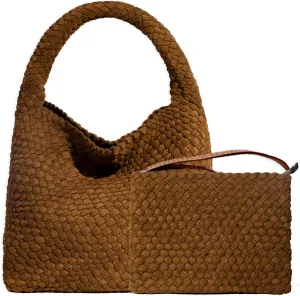 JINMANXUE Woven Purse for Women, Neoprene Top-handle Shoulder Bag, Hobo Tote, Travel Handbag, Wrist Bag For Work Shopping