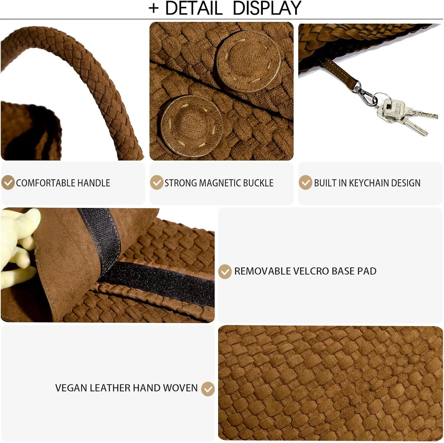JINMANXUE Woven Purse for Women, Neoprene Top-handle Shoulder Bag, Hobo Tote, Travel Handbag, Wrist Bag For Work Shopping