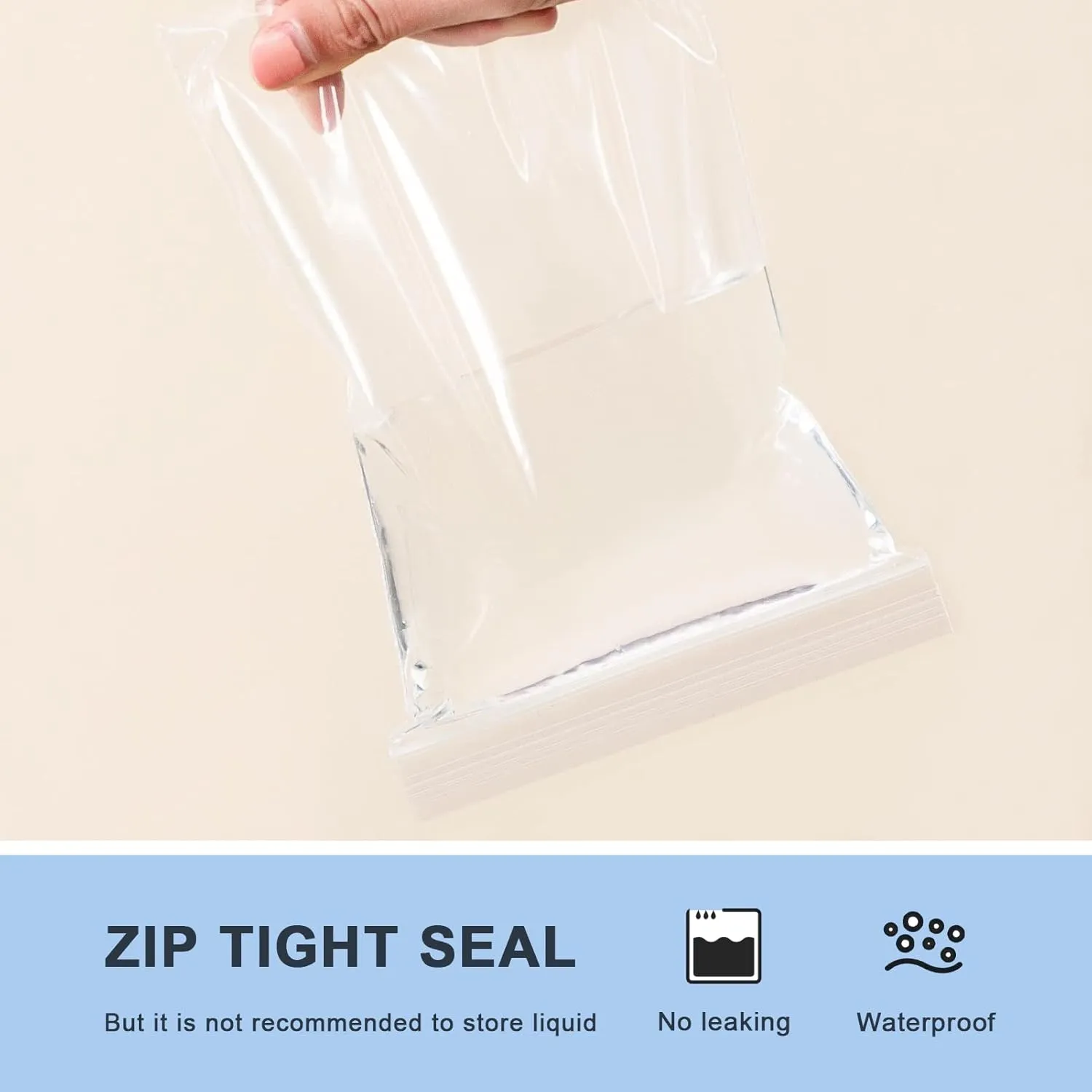 joybest 3 x 5 Inch (500 Pcs) Reclosable Clear Plastic Zip Poly Bags, 3.15 Mil Reclosable Ziplock Bags for Small Business with Resealable Lock Seal Zipper