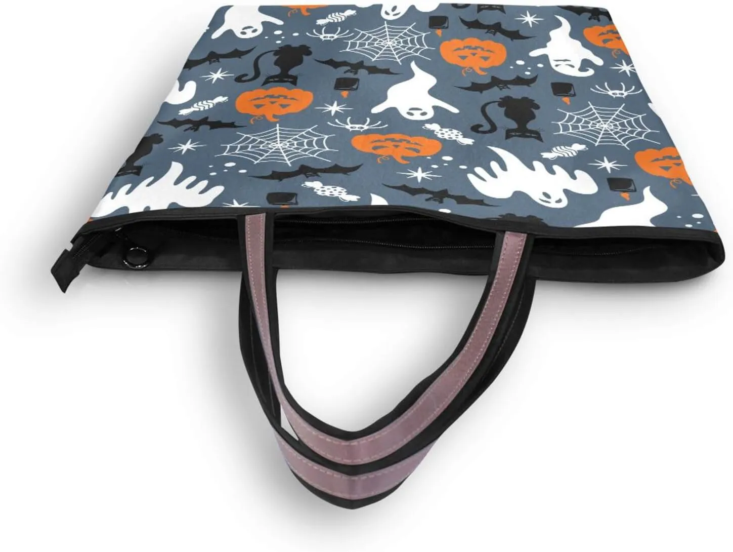 JSTEL Tote Bag for Women with Zipper,Polyester Tote Purse Holiday Tote Bag Work Handbag Women Gift