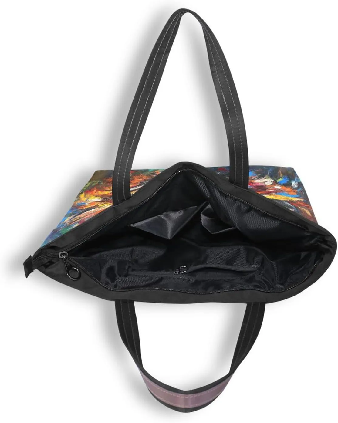 JSTEL Tote Bag for Women with Zipper,Polyester Tote Purse Holiday Tote Bag Work Handbag Women Gift