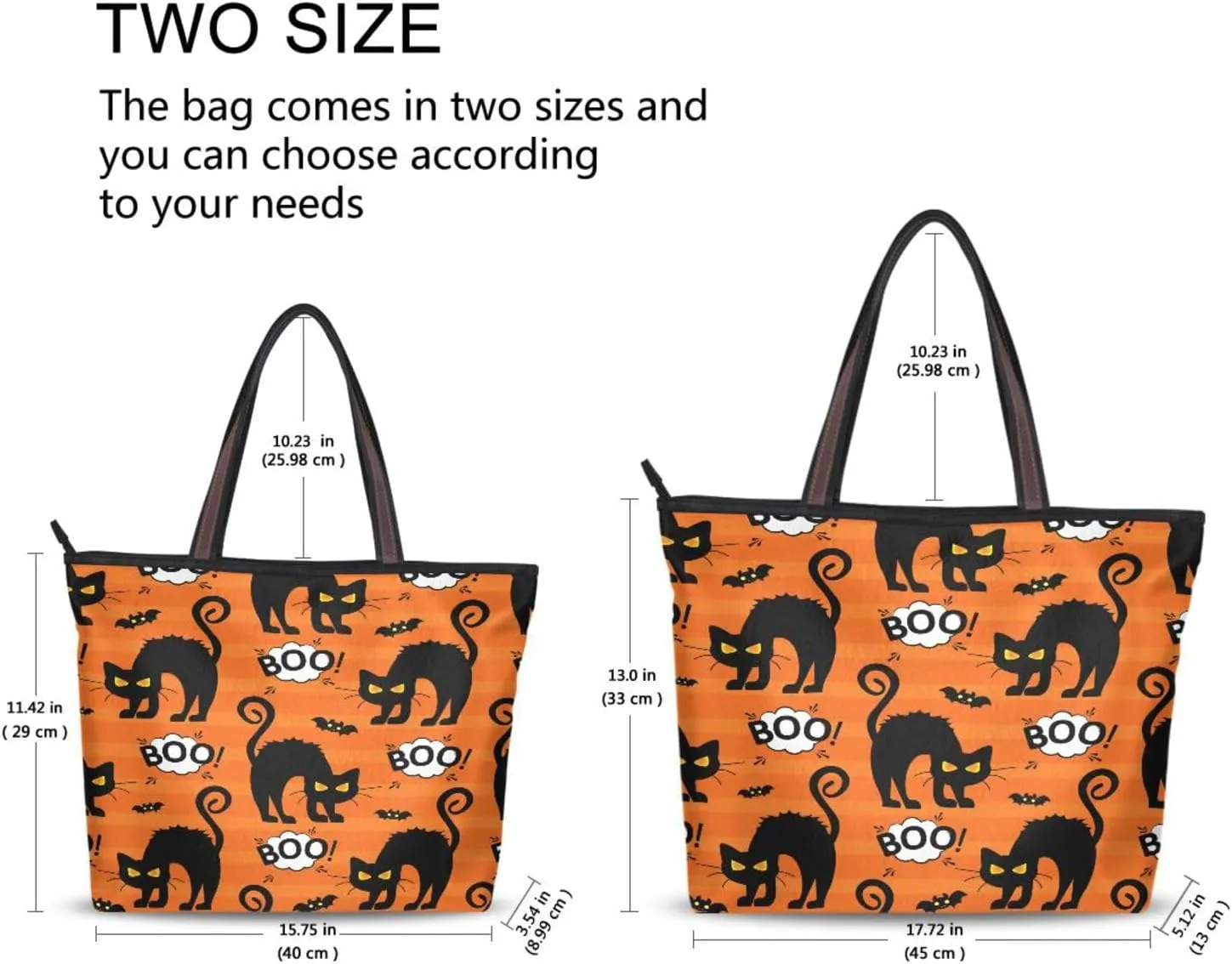 JSTEL Tote Bag for Women with Zipper,Polyester Tote Purse Holiday Tote Bag Work Handbag Women Gift