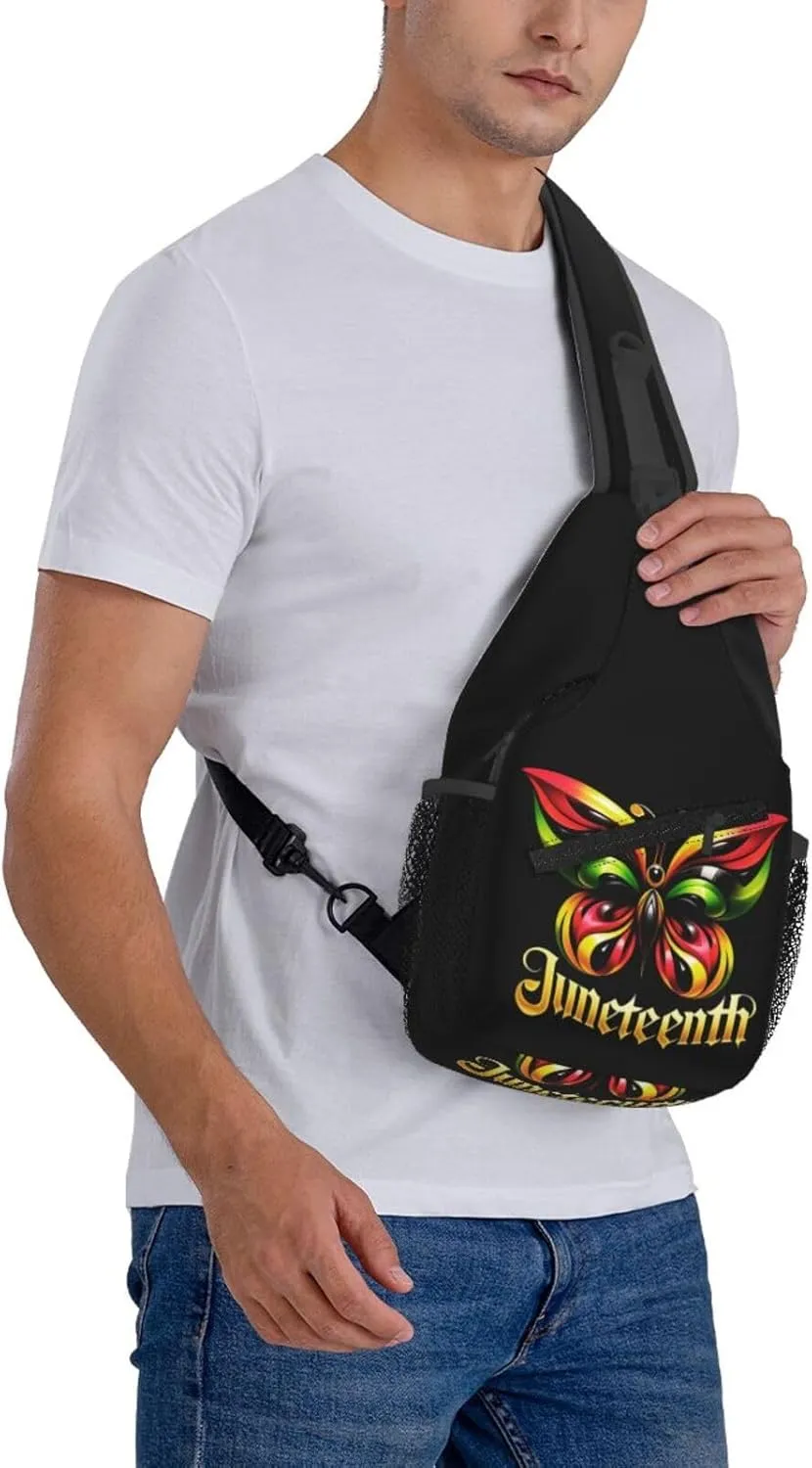 Juneteenth Breaking Every Chain Since 1865 Crossbody Bag Adjustable Sling Bag Chest Bags Travel Shoulder Backpack