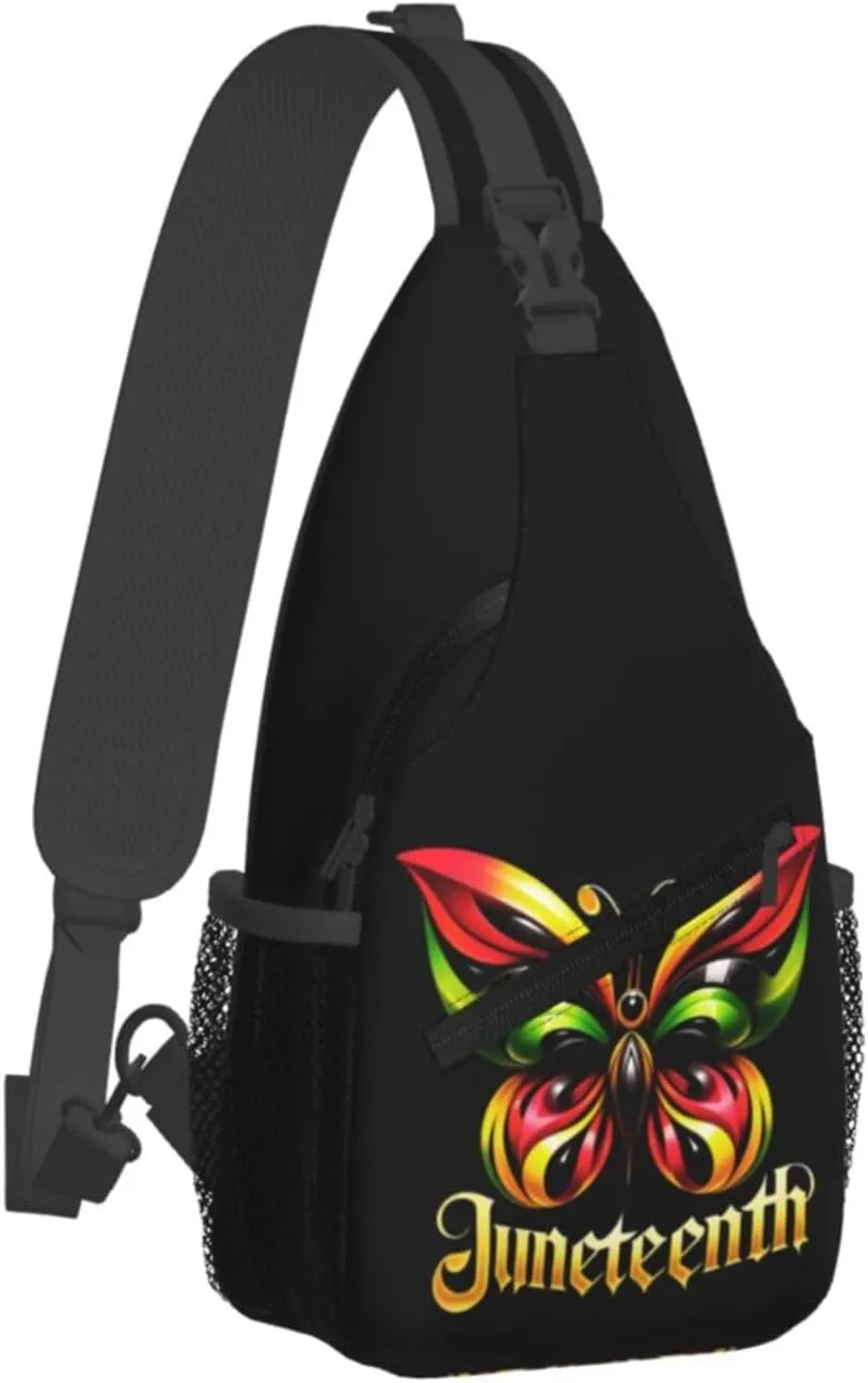 Juneteenth Breaking Every Chain Since 1865 Crossbody Bag Adjustable Sling Bag Chest Bags Travel Shoulder Backpack
