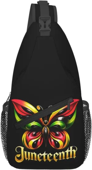 Juneteenth Breaking Every Chain Since 1865 Crossbody Bag Adjustable Sling Bag Chest Bags Travel Shoulder Backpack