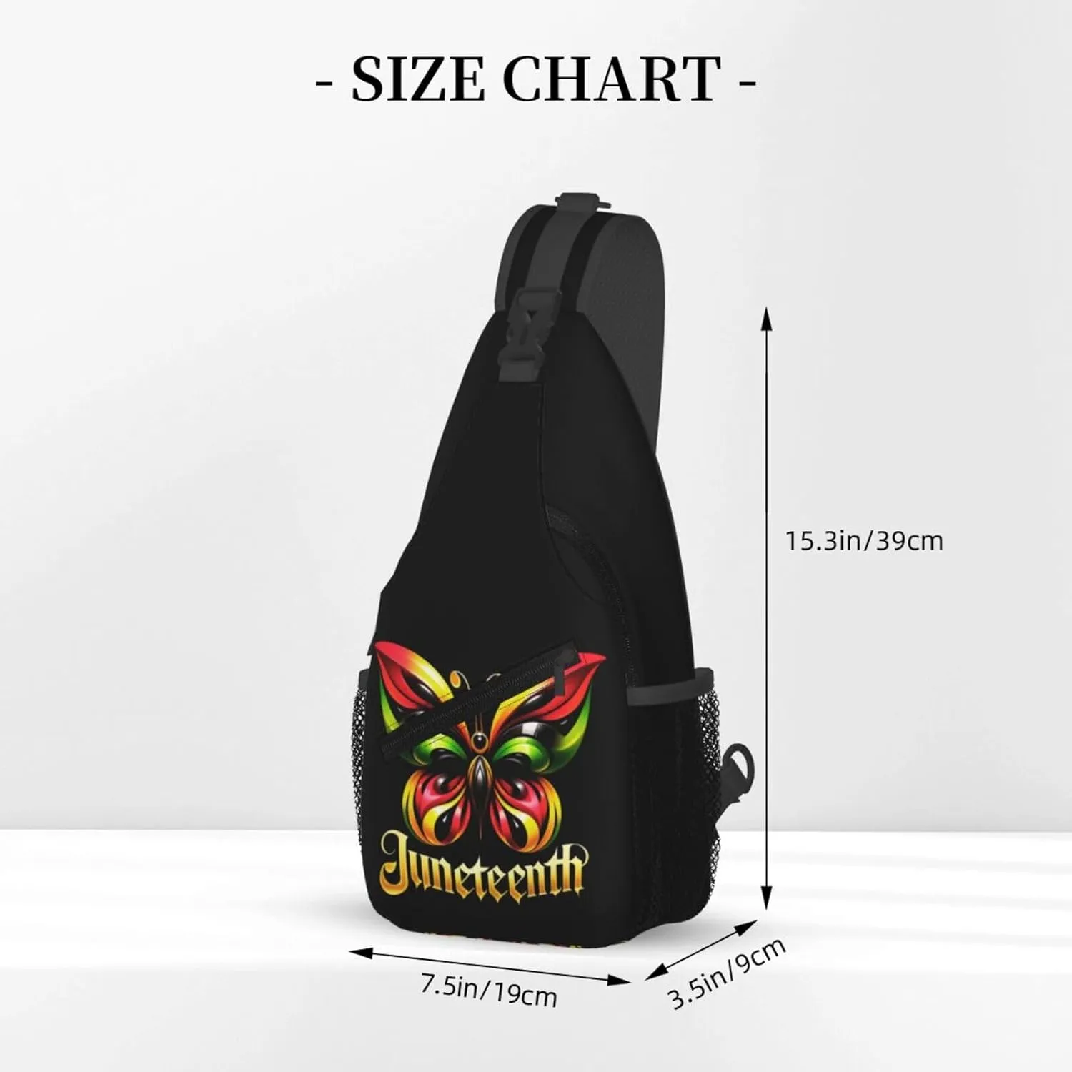Juneteenth Breaking Every Chain Since 1865 Crossbody Bag Adjustable Sling Bag Chest Bags Travel Shoulder Backpack