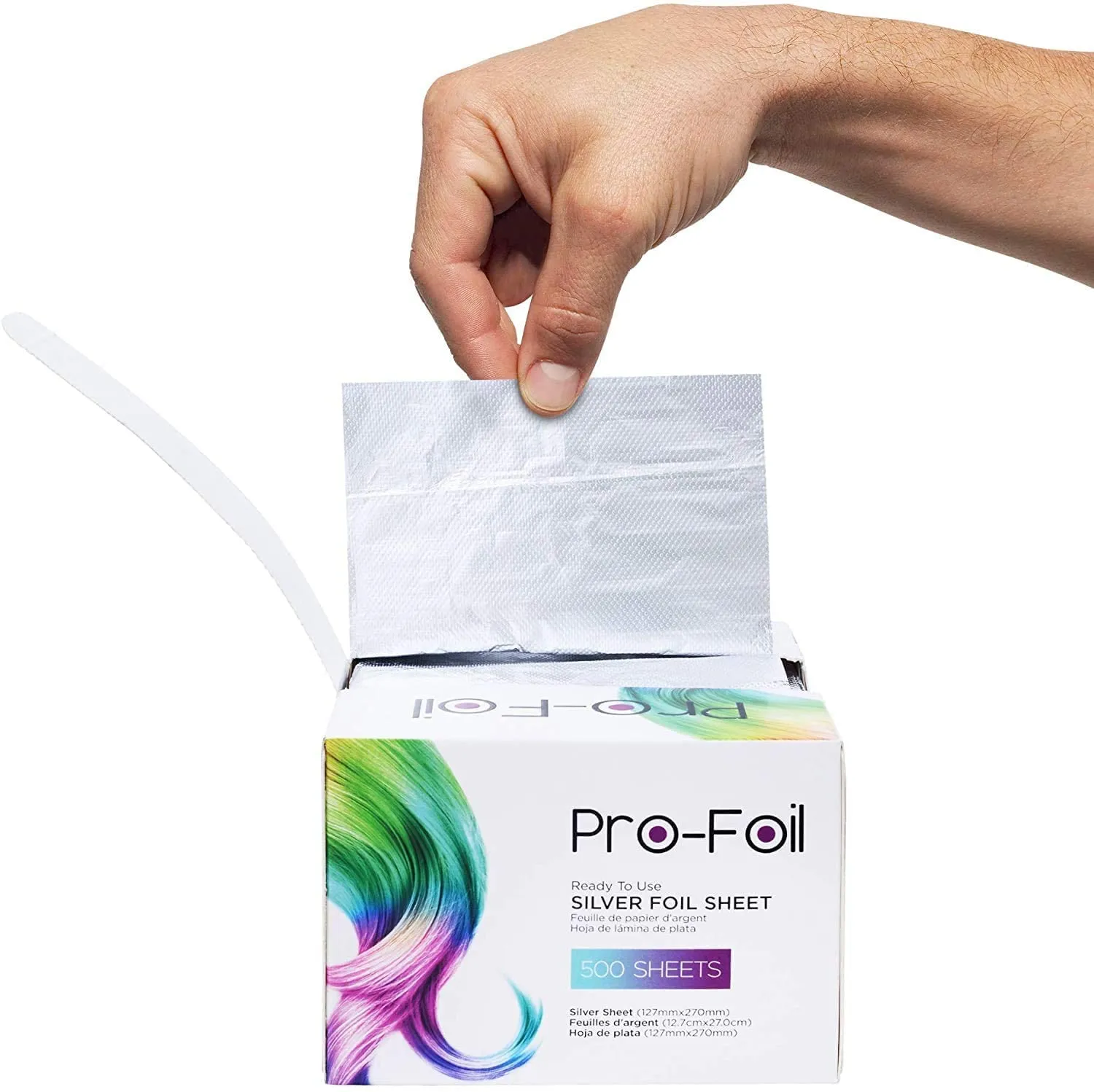 Just Home Pop Up Hair Highlighting Foils | Pre – Cut Aluminium Sheets for Bleaching, Highlighting, Color, Lightening | Ready to Use Silver Sheets | Pack of 6 (3000 Sheets)
