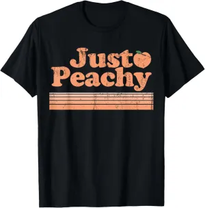 Just Peach Retro 70s Georgia Peaches Summer Fruit T-Shirt