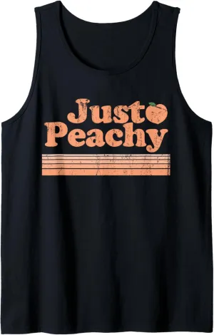 Just Peachy Retro 70s Georgia Peaches Summer Fruit Tank Top
