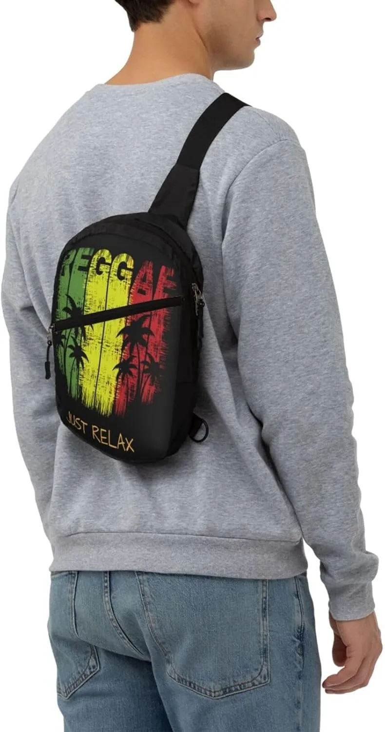 Just Relax Reggae Portable Sling Bags Packable Crossbody Bag Foldable Sport Daypack Reusable Shoulder Backpack Diagonally Chest Bag for Workout Travel