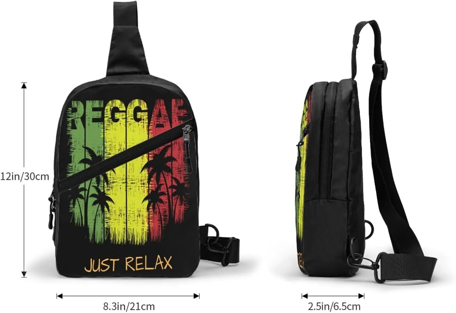 Just Relax Reggae Portable Sling Bags Packable Crossbody Bag Foldable Sport Daypack Reusable Shoulder Backpack Diagonally Chest Bag for Workout Travel