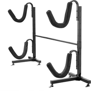 Kayak Storage Rack - Freestanding Kayak Stands with Padded Arms and Adjustable Straps - Holds multiple Canoes, SUP, or Paddleboards by Rad Sportz