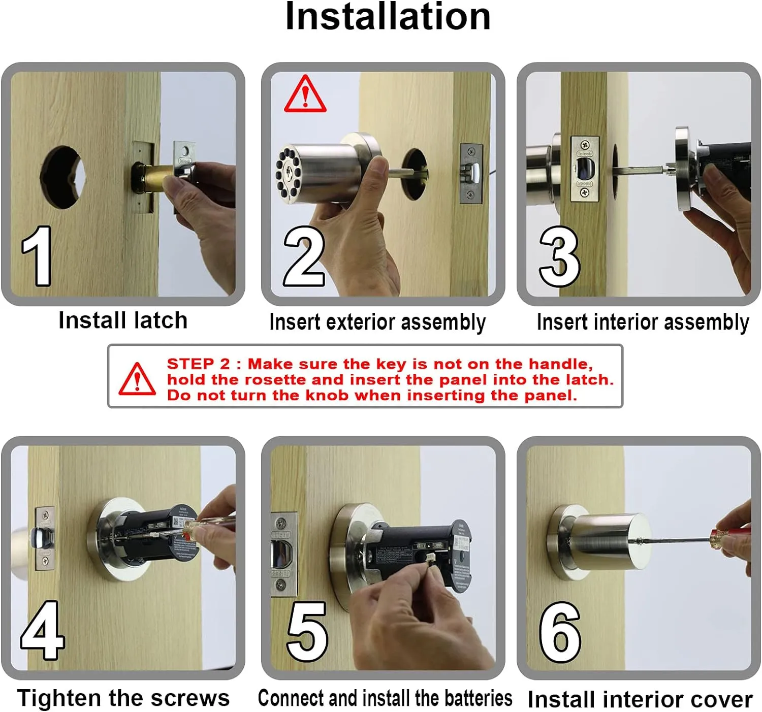 Keypad Door Knob with Key,Keyless Entry Door Lock, Code Locks Door Knob, Auto Lock,50 User Code,Easy to Install,for Home,Office,Hotel,Bedroom,Garage,No Deadbolt