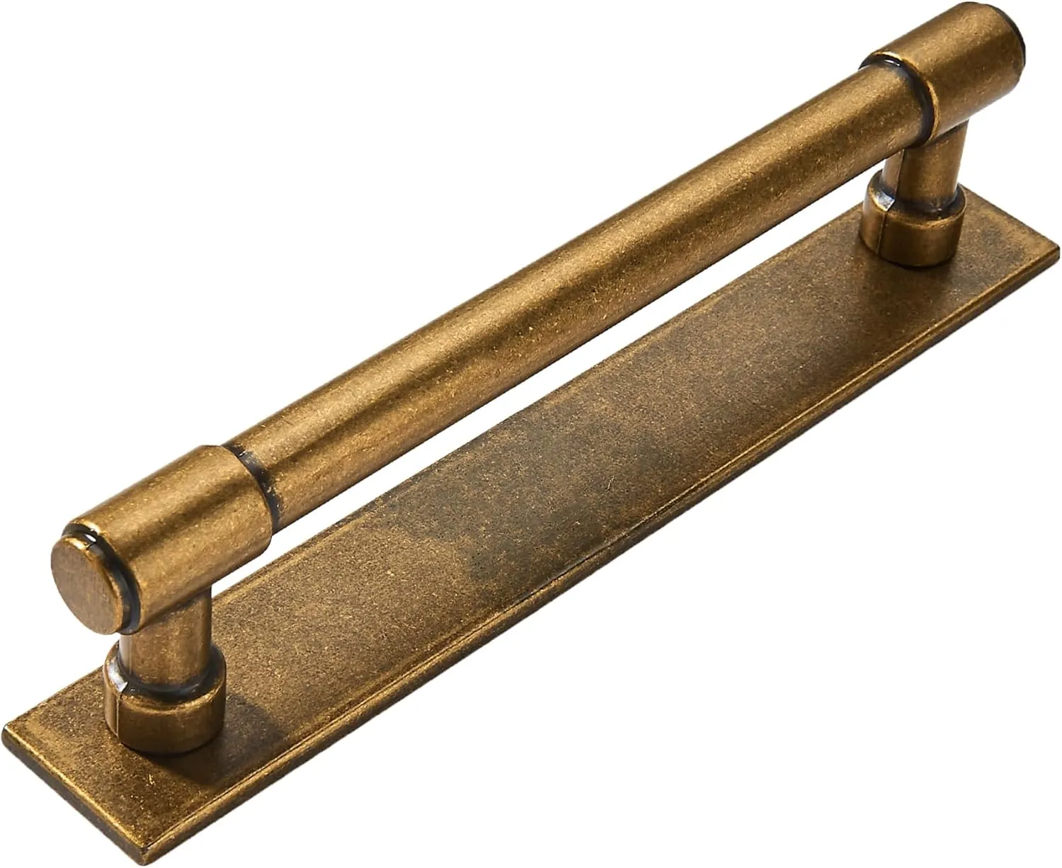 khtumeware 5 Pack 3-3/4 Inch(96 mm) Center to Center Antique Brass Cabinet Pull Backplate with Base Plate Zinc Solid Vintage Kitchen Cabinet Handles Drawer Pulls Cabinet Hardware