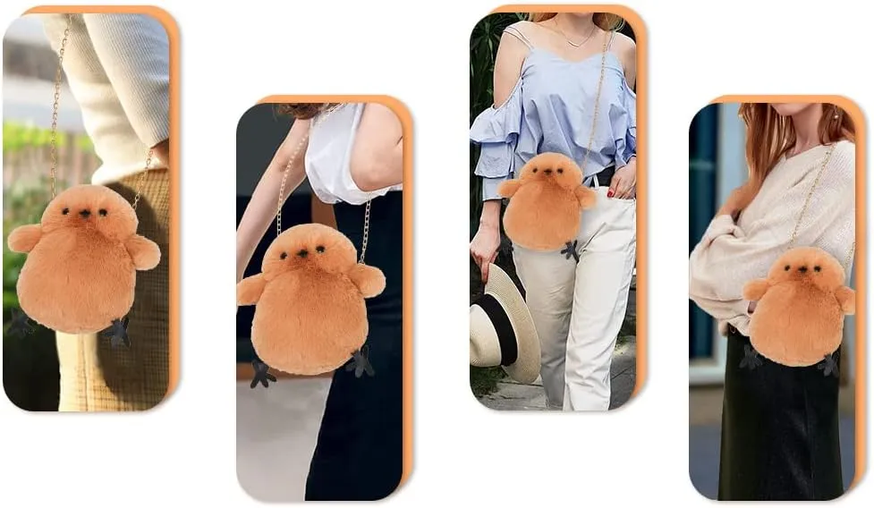 Kids Girls Pluse Cute Crossbody bag,Small Plush Kawaii Animal Handbag Purse for Women