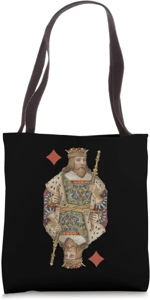 King of Diamonds Antique Art Nouveau Playing Card Art Deco Tote Bag