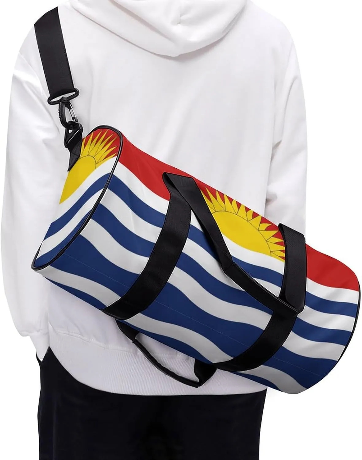 Kiribati Flag Gym Bag for Men Women with Wet Pocket Travel Duffel Sports Overnight Weekender