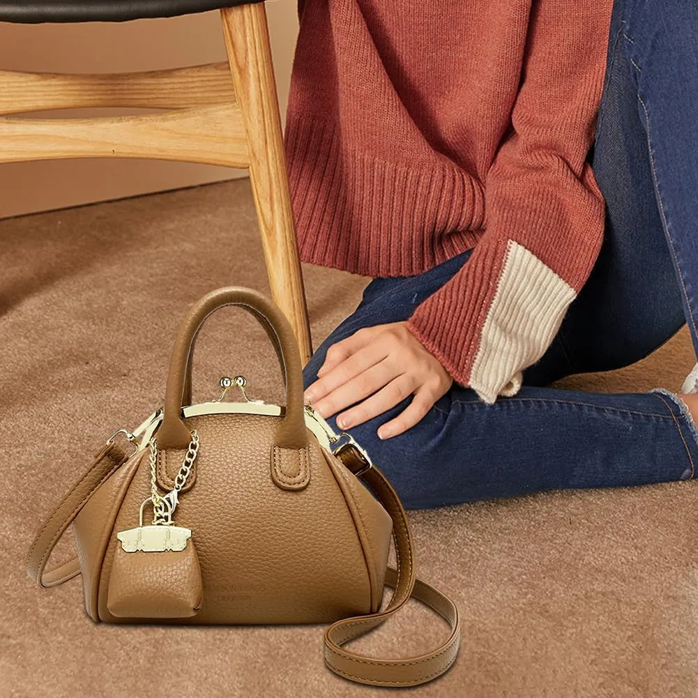 Kiss Lock Purse and Handbags Women's Kiss Lock Crossbody Bag Kisslock Shoulder Bags Satchel Bags Top Handle Handbag Clutch