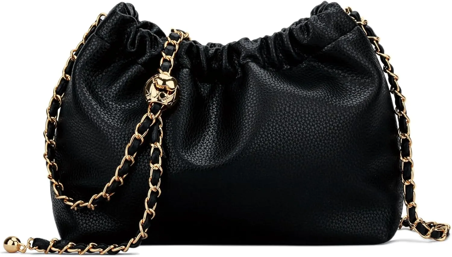 KKXIU Small Crossbody Bags for Women Ruched Vegan Leather Shoulder Purse with Adjustable Strap