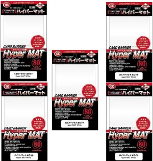 KMC Hyper Matte Sleeves White ×5 Sets (5 Packs/total 400 Sheets) (Japan Import) Made in Japan (1 Pack)