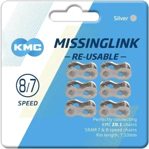 KMC Missing Link II Bicycle Chain Link (7 and 8-Speed, 6-Pack)