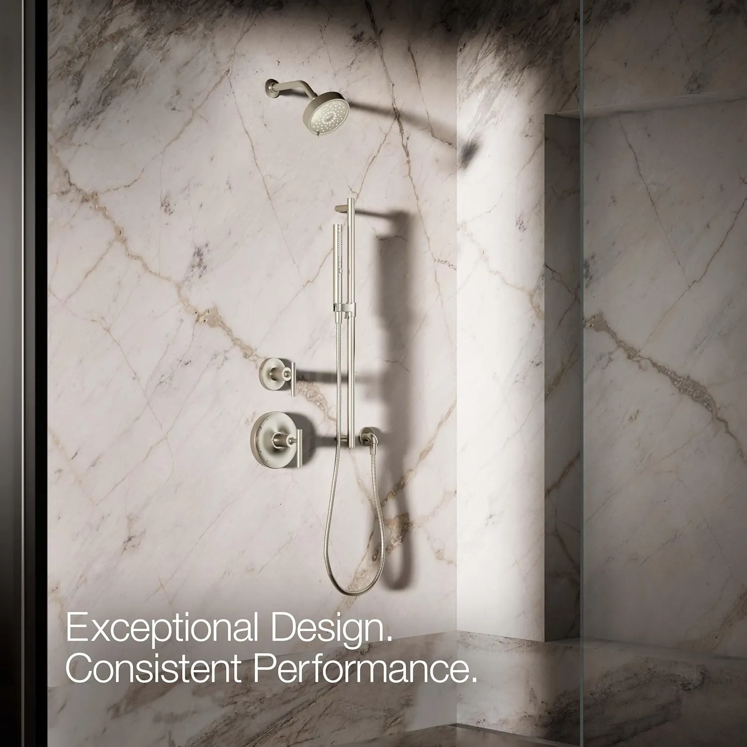 KOHLER 21335-G-BN Shift   Round Two-Function Handshower, Handheld Showerhead with 2 Spray Settings, 1.75 GPM, Vibrant Brushed Nickel