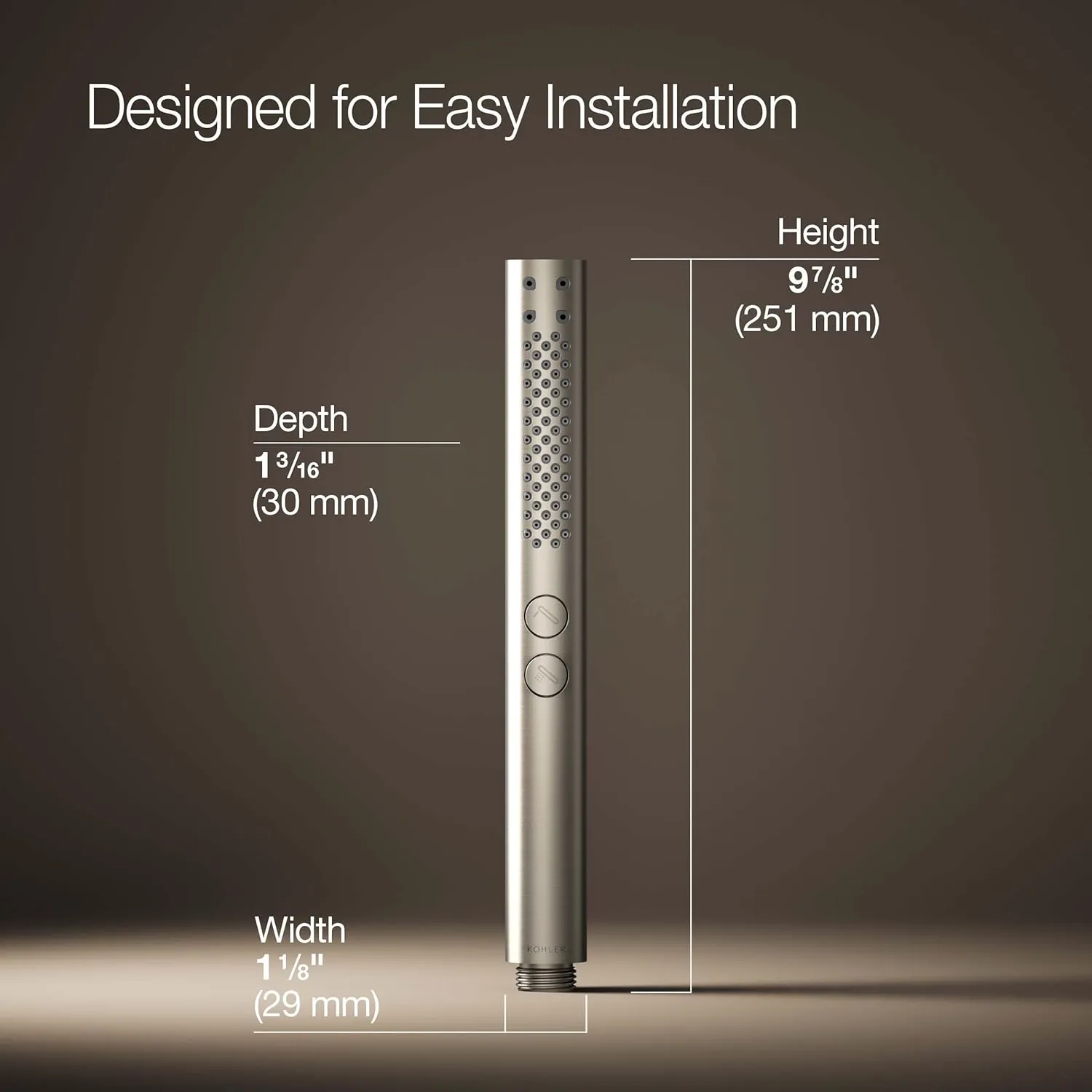 KOHLER 21335-G-BN Shift   Round Two-Function Handshower, Handheld Showerhead with 2 Spray Settings, 1.75 GPM, Vibrant Brushed Nickel