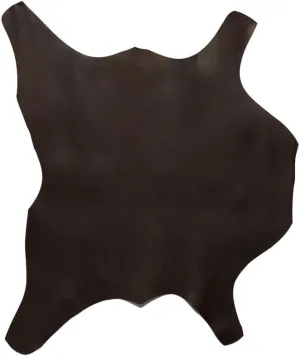 Korba Buffalo Calf, Burnishable Veg Tanned Hide, Dark Brown