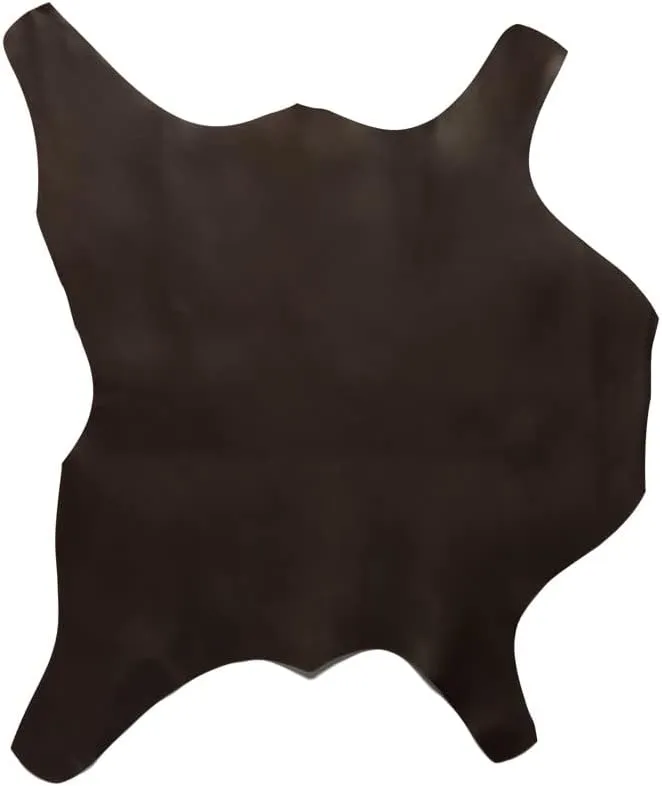 Korba Buffalo Calf, Burnishable Veg Tanned Hide, Dark Brown
