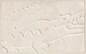 Lacoste Heritage Bath Rug, 32" x 20", 100% Polyester, Chalk