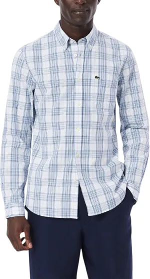 Lacoste Men's Check Print Stretch Shirt