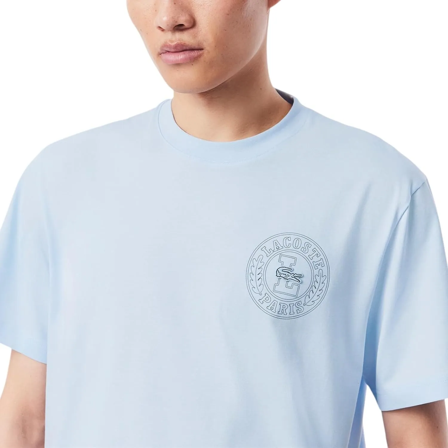 Lacoste Men's Classic Fit Embossed Croc Ribbed Collar T-Shirt
