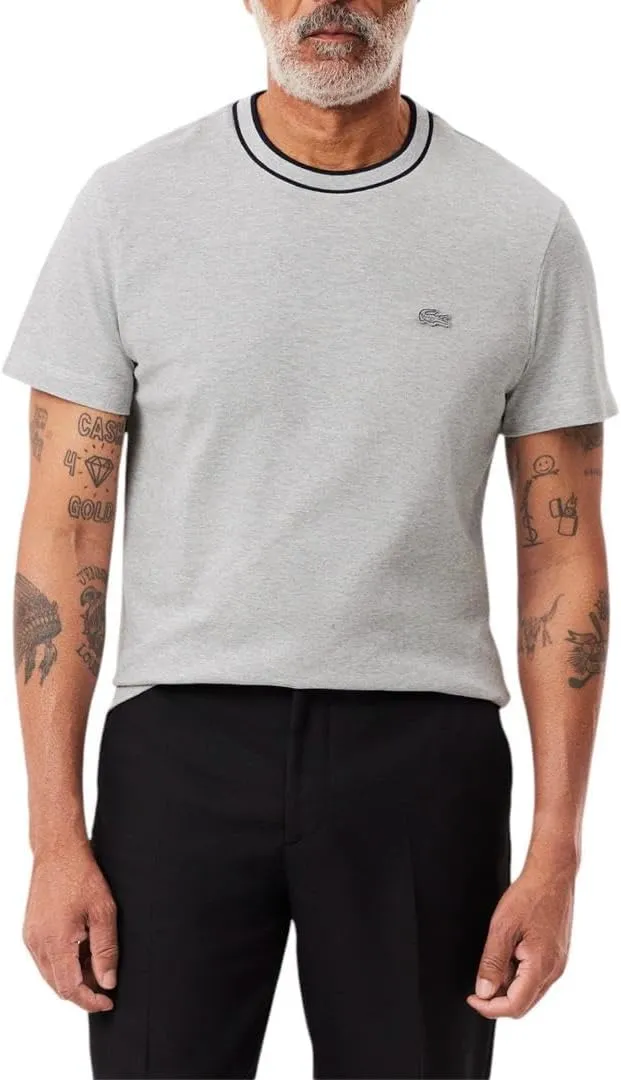 Lacoste Men's Piqué Stripe Collar T-Shirt
