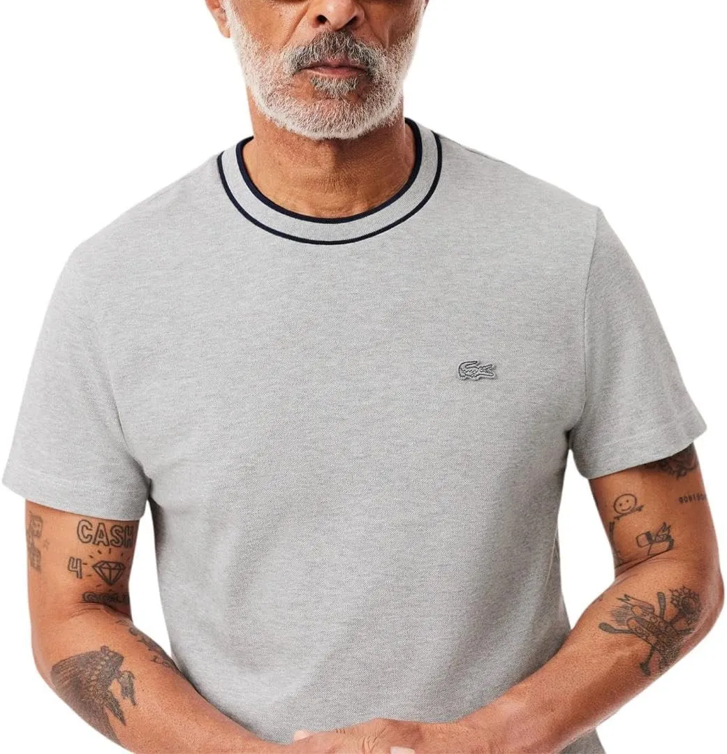 Lacoste Men's Piqué Stripe Collar T-Shirt