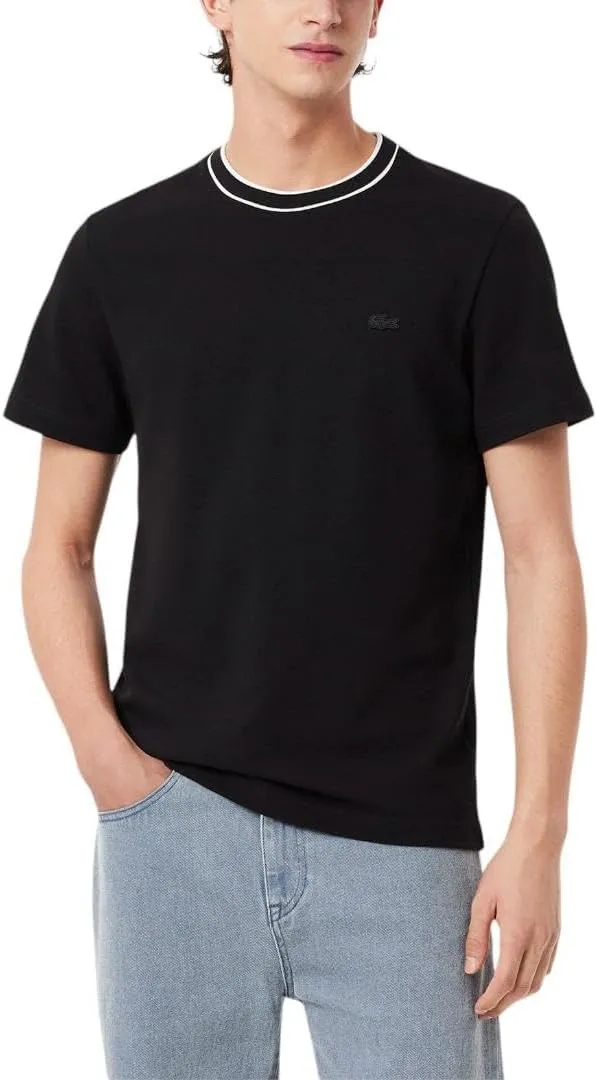 Lacoste Men's Piqué Stripe Collar T-Shirt