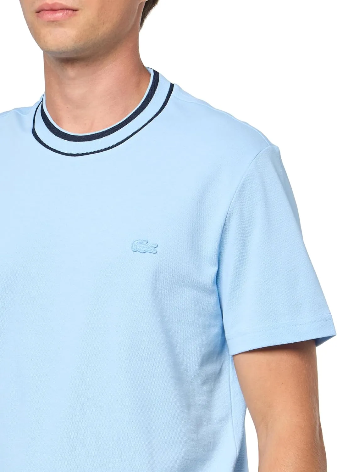 Lacoste Men's Piqué Stripe Collar T-Shirt