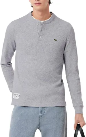 Lacoste Men's Regular Fit Long Sleeve Waffle Henley