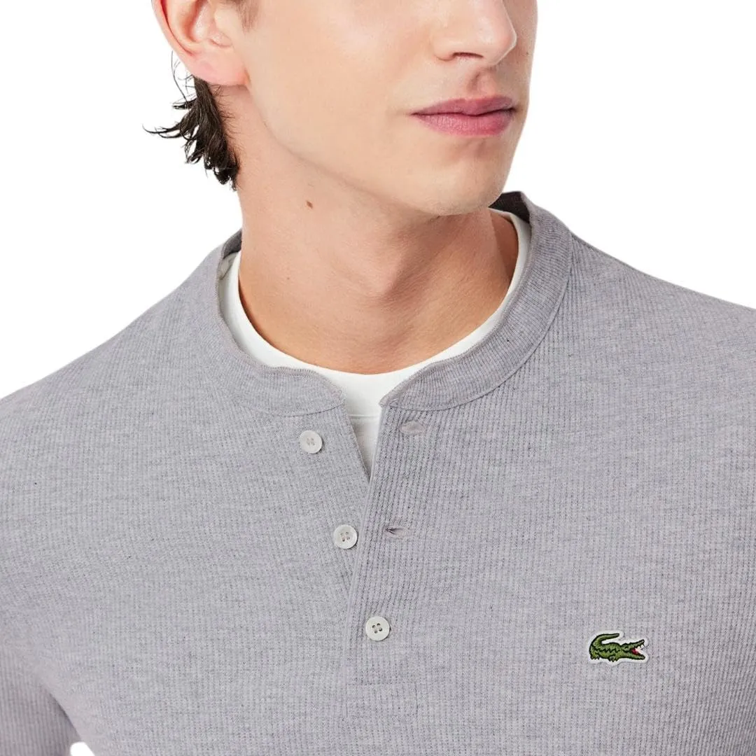 Lacoste Men's Regular Fit Long Sleeve Waffle Henley