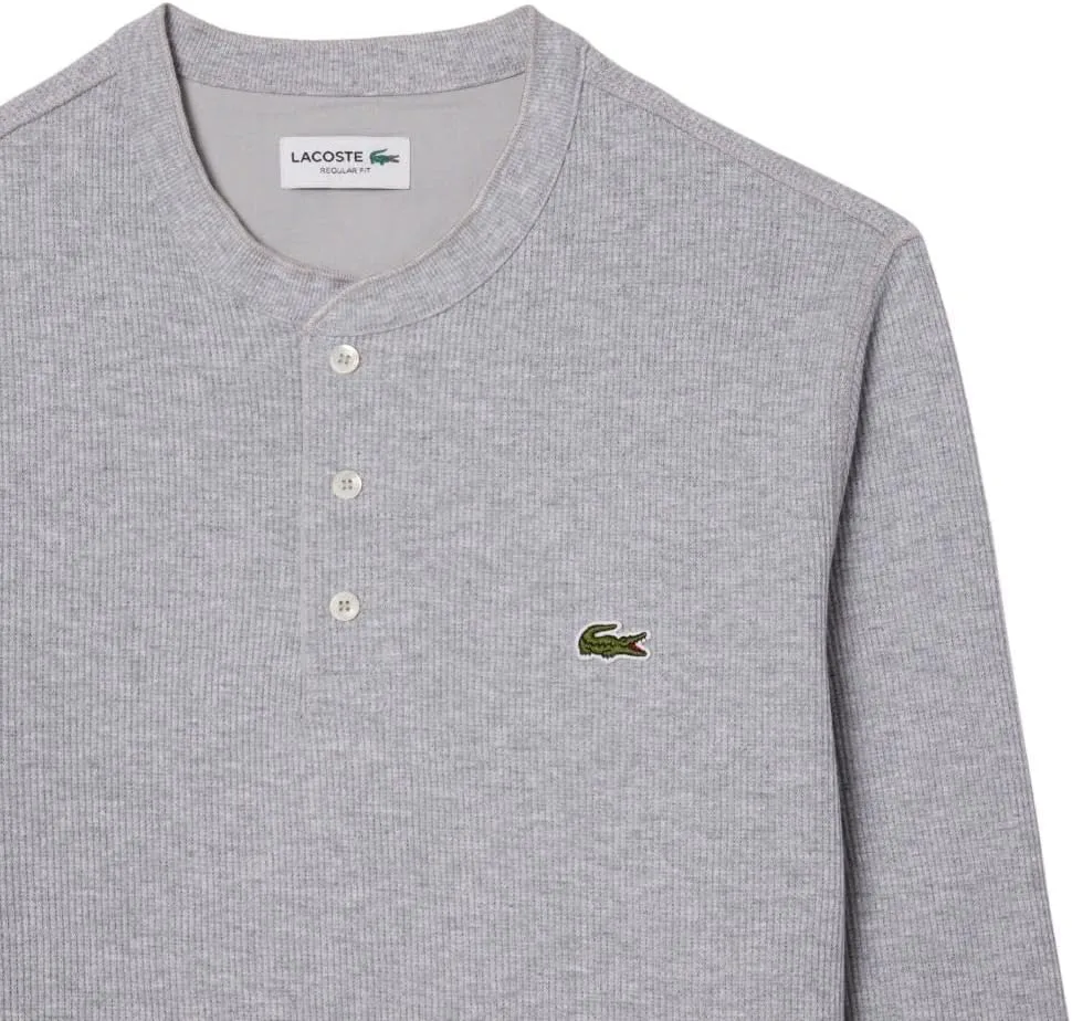 Lacoste Men's Regular Fit Long Sleeve Waffle Henley