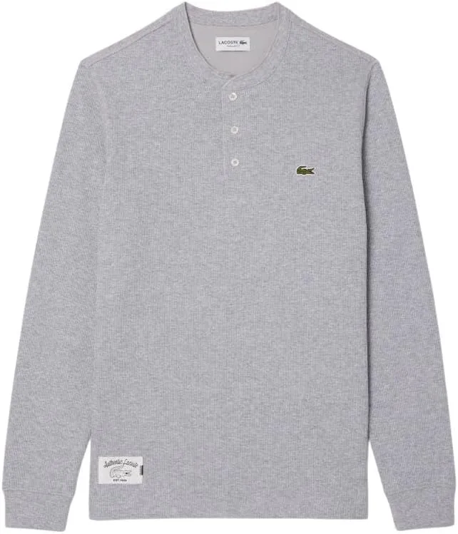 Lacoste Men's Regular Fit Long Sleeve Waffle Henley