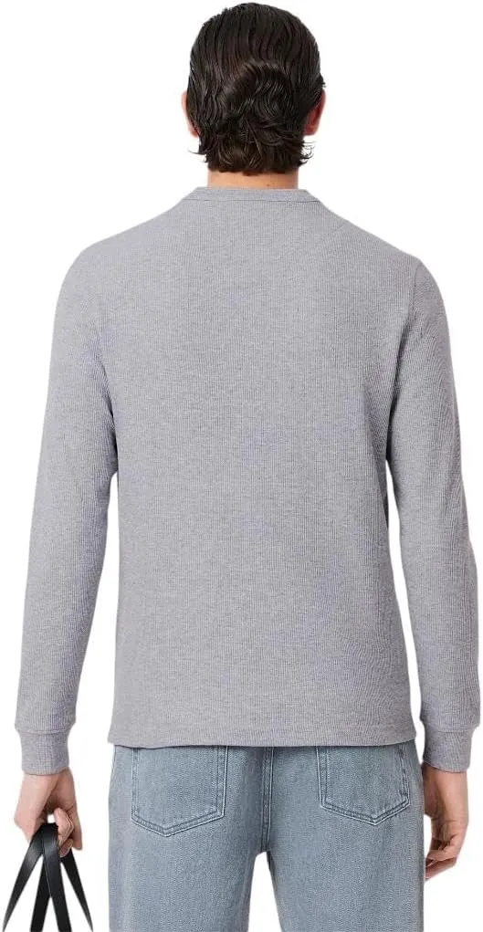 Lacoste Men's Regular Fit Long Sleeve Waffle Henley