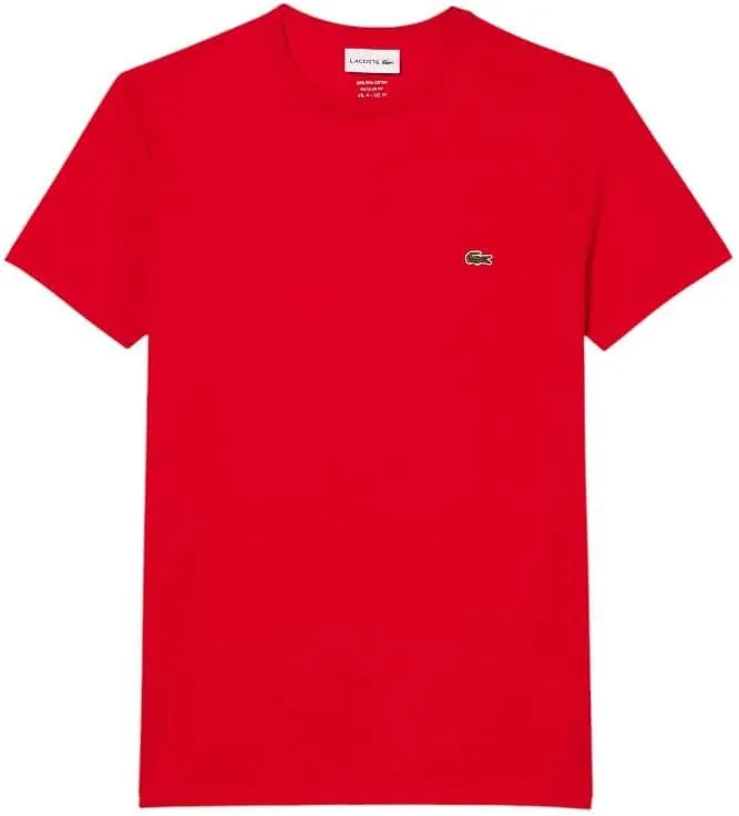 Lacoste Men's Short Sleeve Pima Jersey Crew Neck Tee