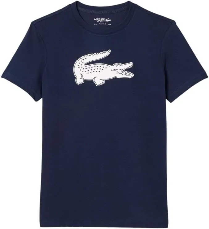 Lacoste Men's Short Sleeve Regular Fit Ultra Dry Croc Graphic Tee Shirt