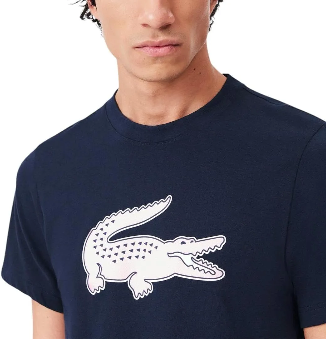 Lacoste Men's Short Sleeve Regular Fit Ultra Dry Croc Graphic Tee Shirt