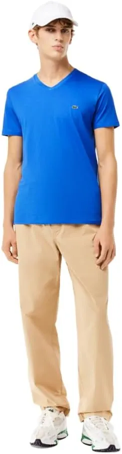 Lacoste Men's Short Sleeve V-Neck Pima Cotton Jersey T-Shirt
