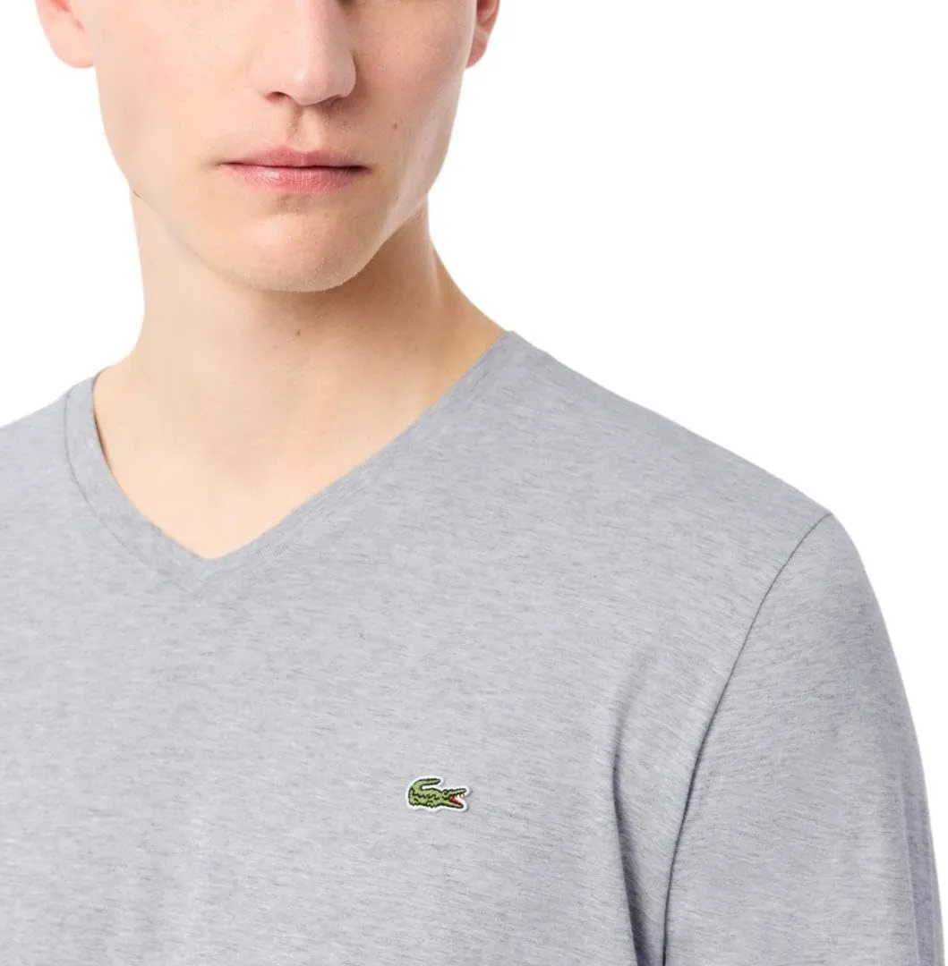 Lacoste Men's V Neck Lightweight Pima Cotton Jersey T-Shirt