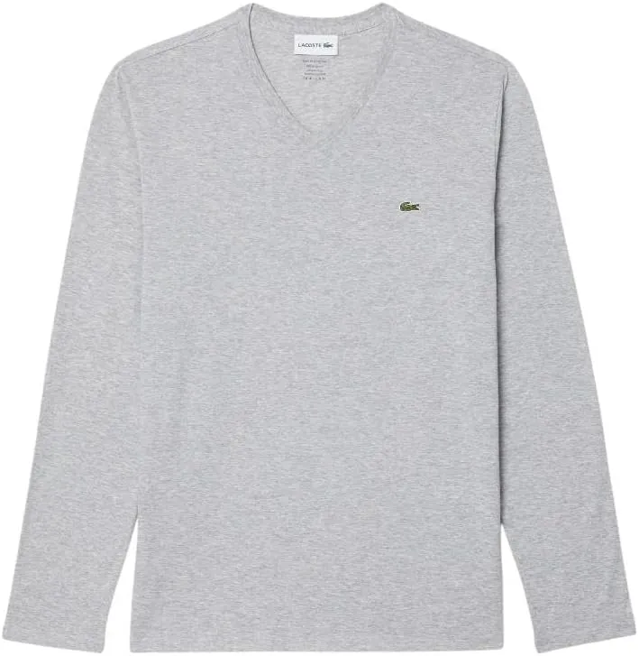 Lacoste Men's V Neck Lightweight Pima Cotton Jersey T-Shirt