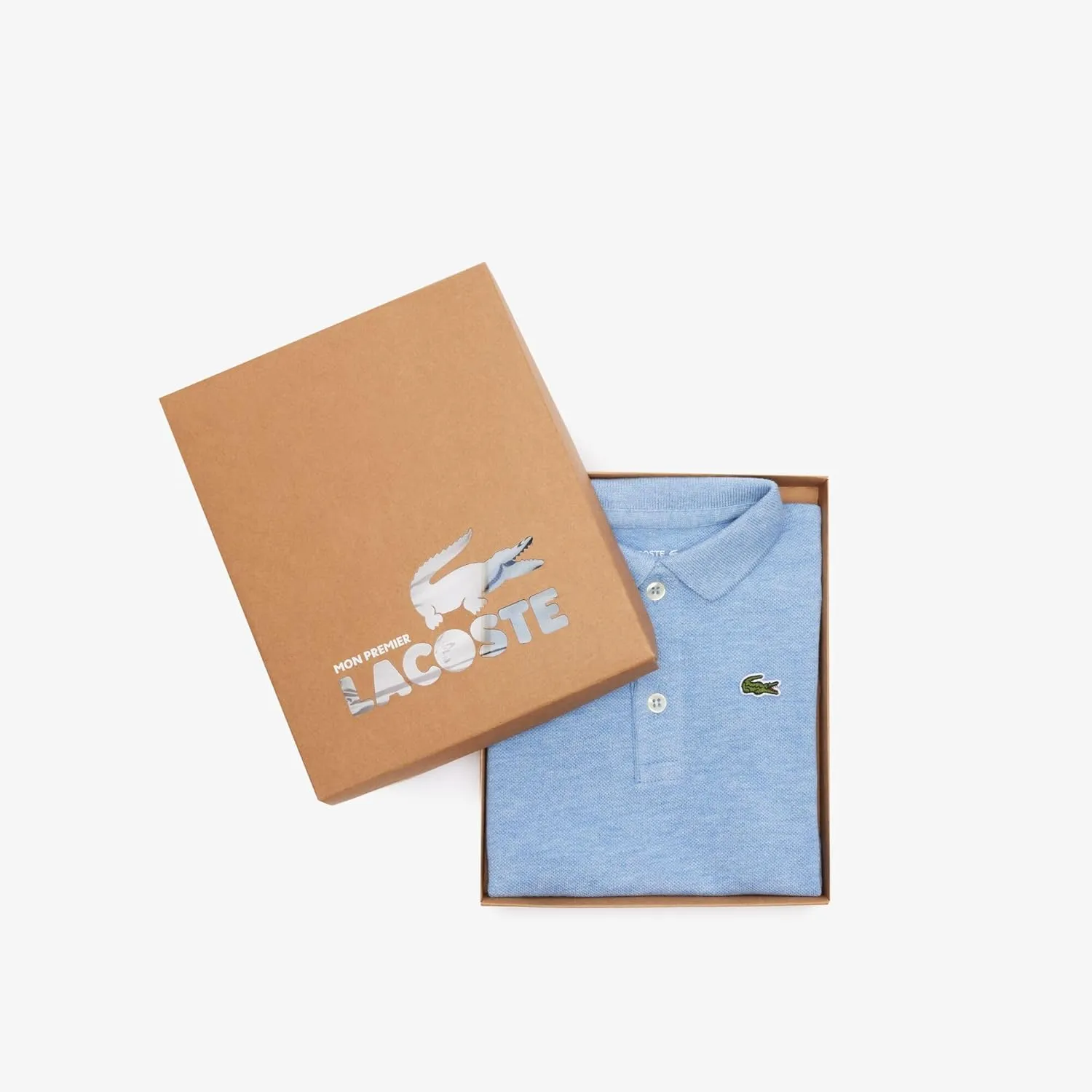 Lacoste Unisex Baby Organic Cotton Piqué Bodysuit in Recycled Cardboard Box Set