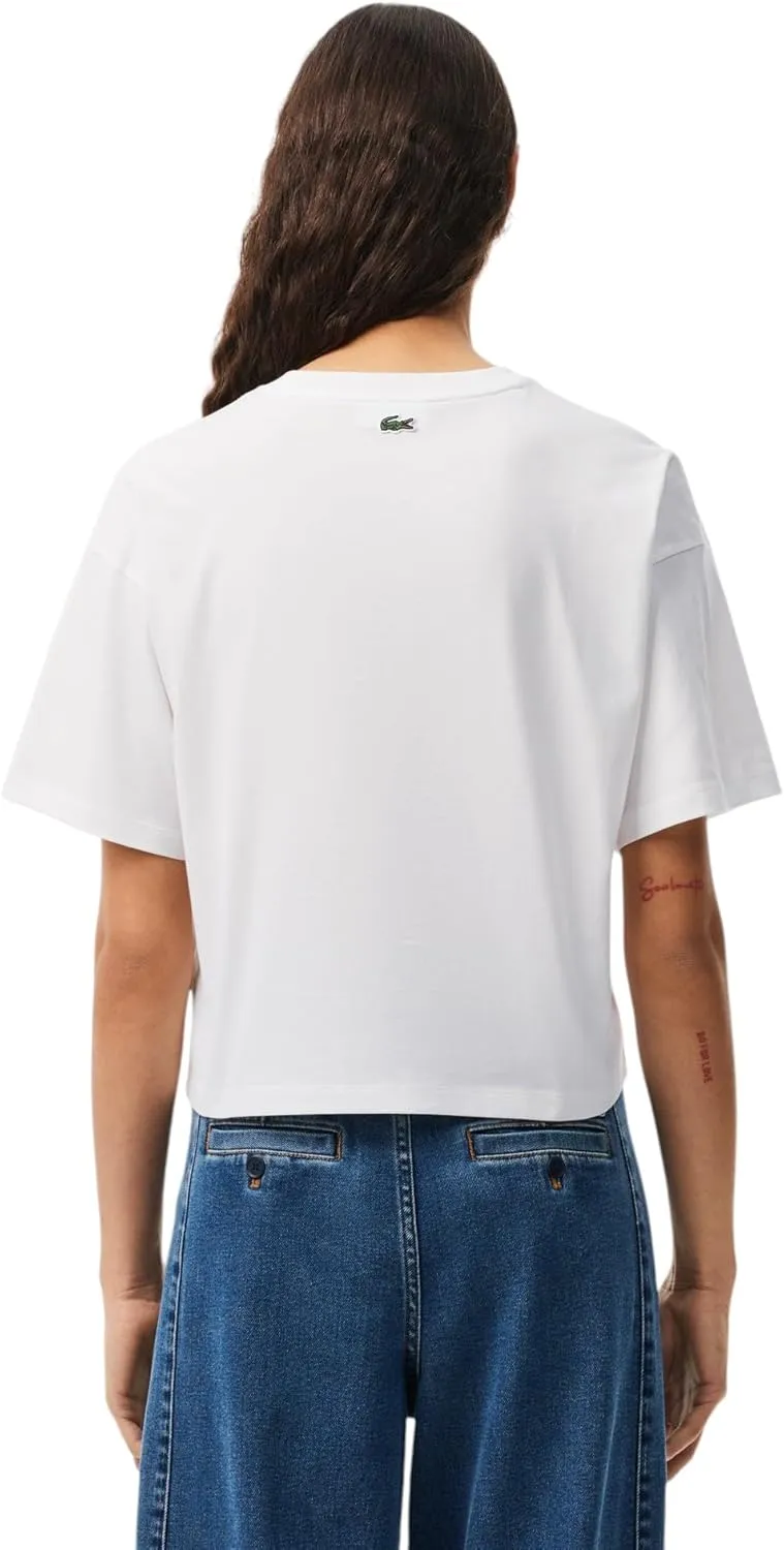 Lacoste Women's Crew Neck Short Sleeve Relaxed Fit Graphic T-Shirt