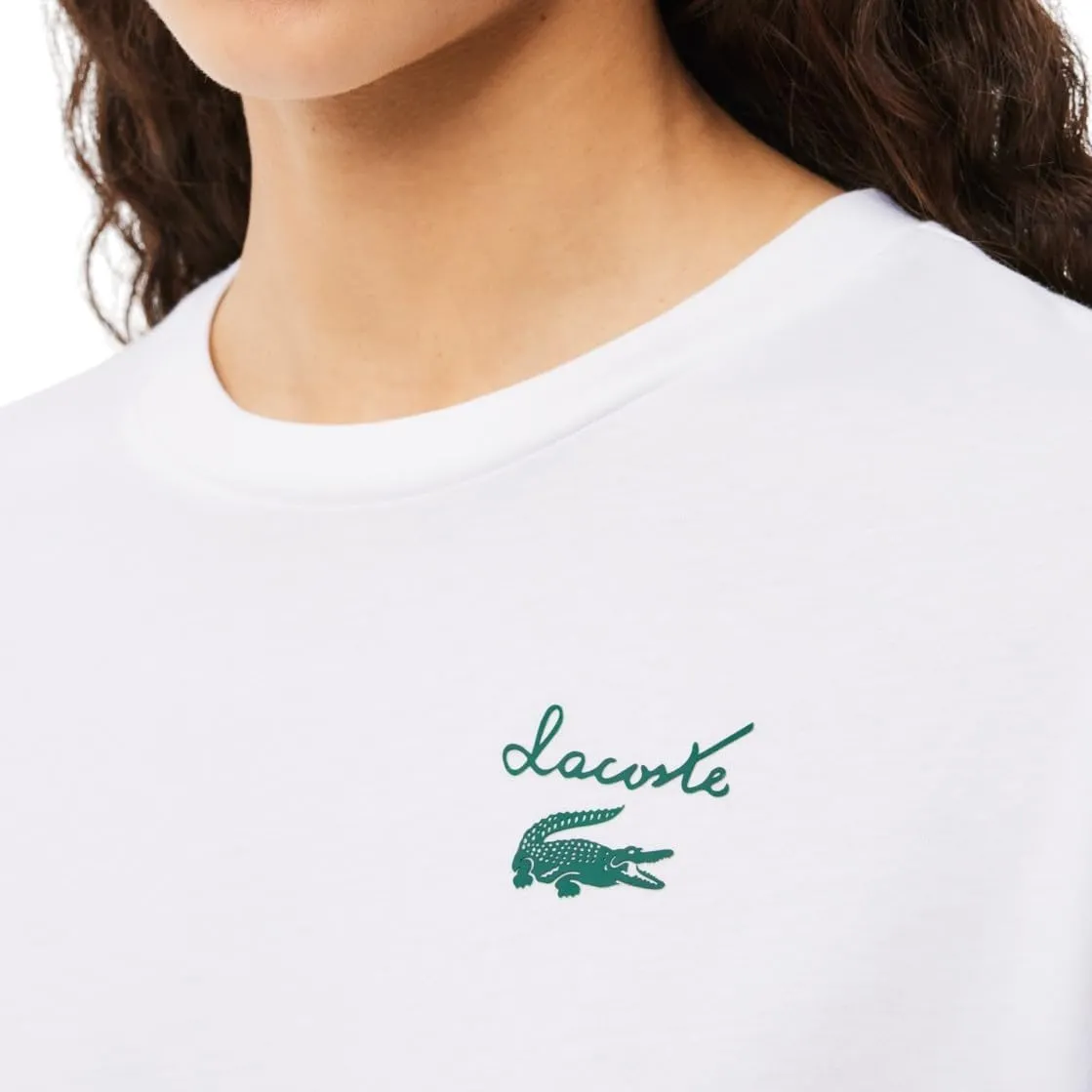 Lacoste Women's Crew Neck Short Sleeve Relaxed Fit Graphic T-Shirt